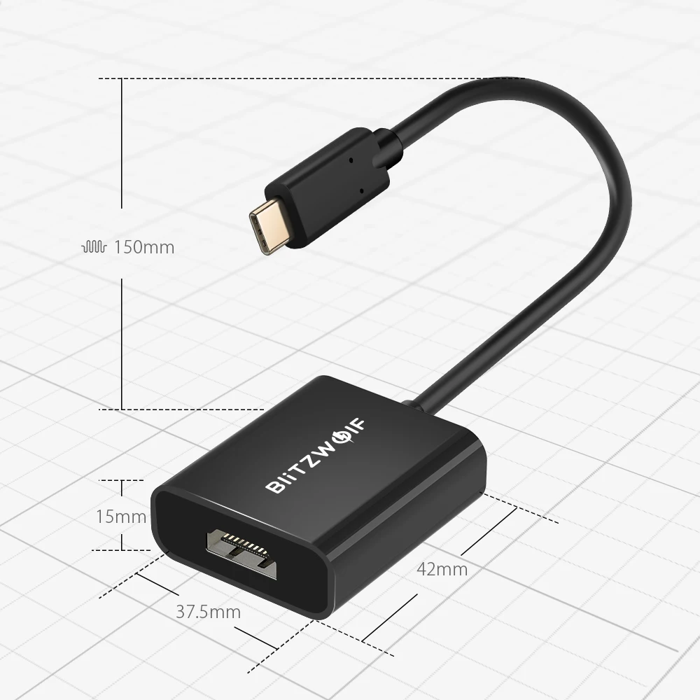 BlitzWolf usb type C к hdmi-кабель, адаптер 4k 1080P USB к HDMI адаптер для мужчин и женщин конвертер для ПК компьютер ТВ смартфон