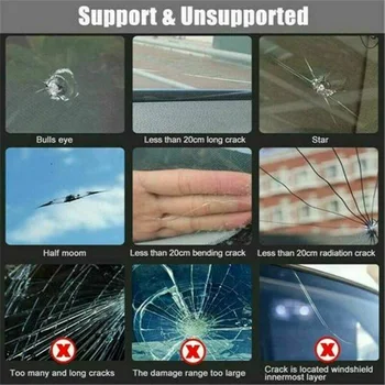 

Auto Windshield Repair Tools Long Cracked Bull's Eye Star Glass Repair Fluid Band New And High Quality Repair Fluid