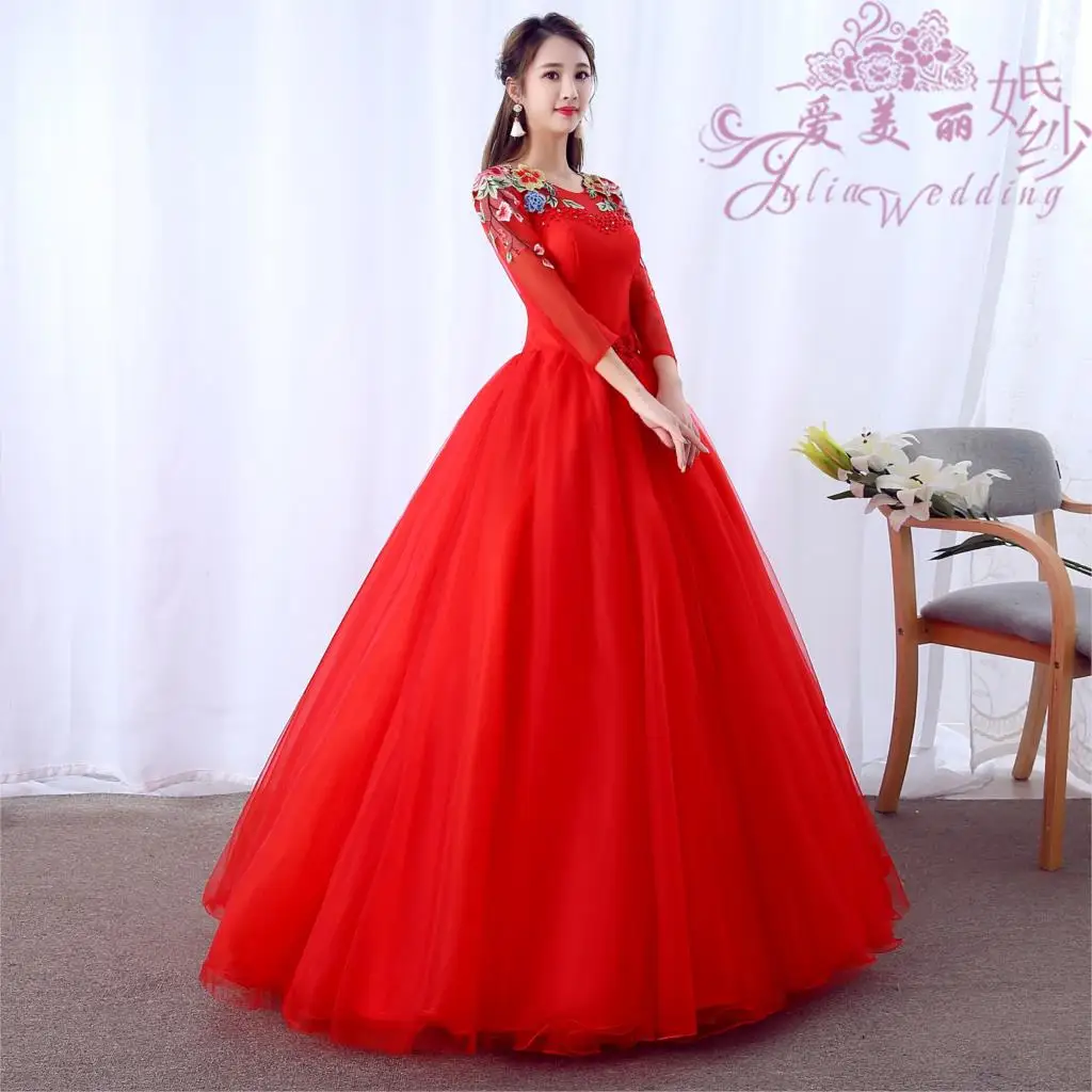 Принцесса Vestido De Quinceanera Rosado Бальные платья с длинным рукавом платье для выпускного вечера Красный Vestidos дебютанты
