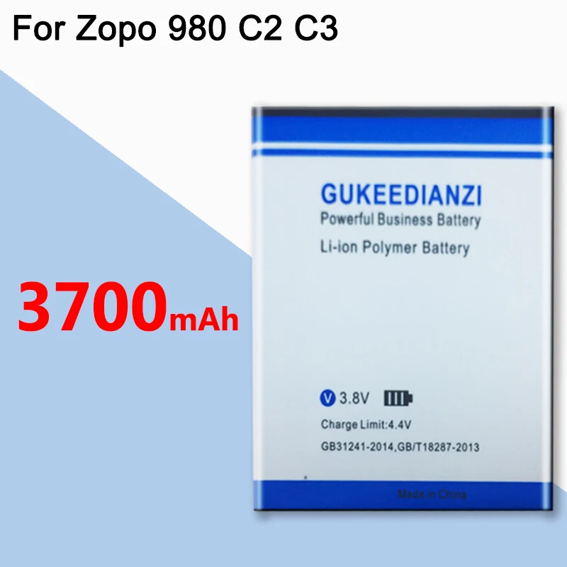 Высококачественная батарея GUKEEDIANZI 3700 мАч аккумулятор для смартфонов ZOPO 9515 C2 C3 2A 980