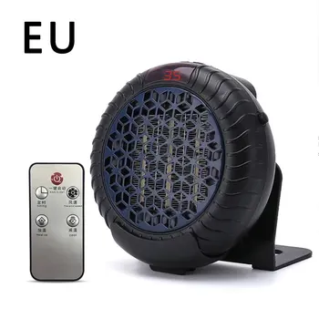 

900w Mini Portable Black Small Heater Home Office Overheating Protection Air Heater Bracket With Remote Control
