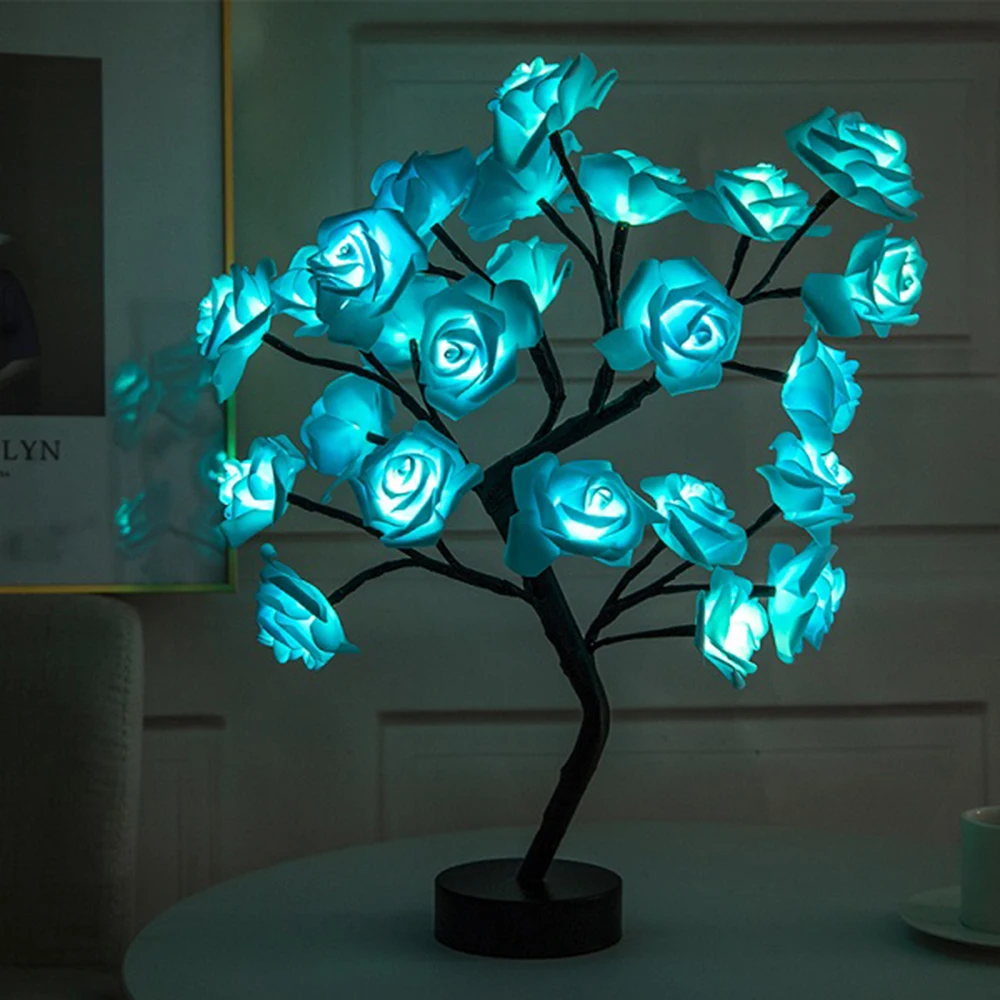 

Led Table Lamp Rose Flower Tree Usb Night Lights Home Decoration Led Table Lights Parties Xmas Christmas Wedding Bedroom Decor