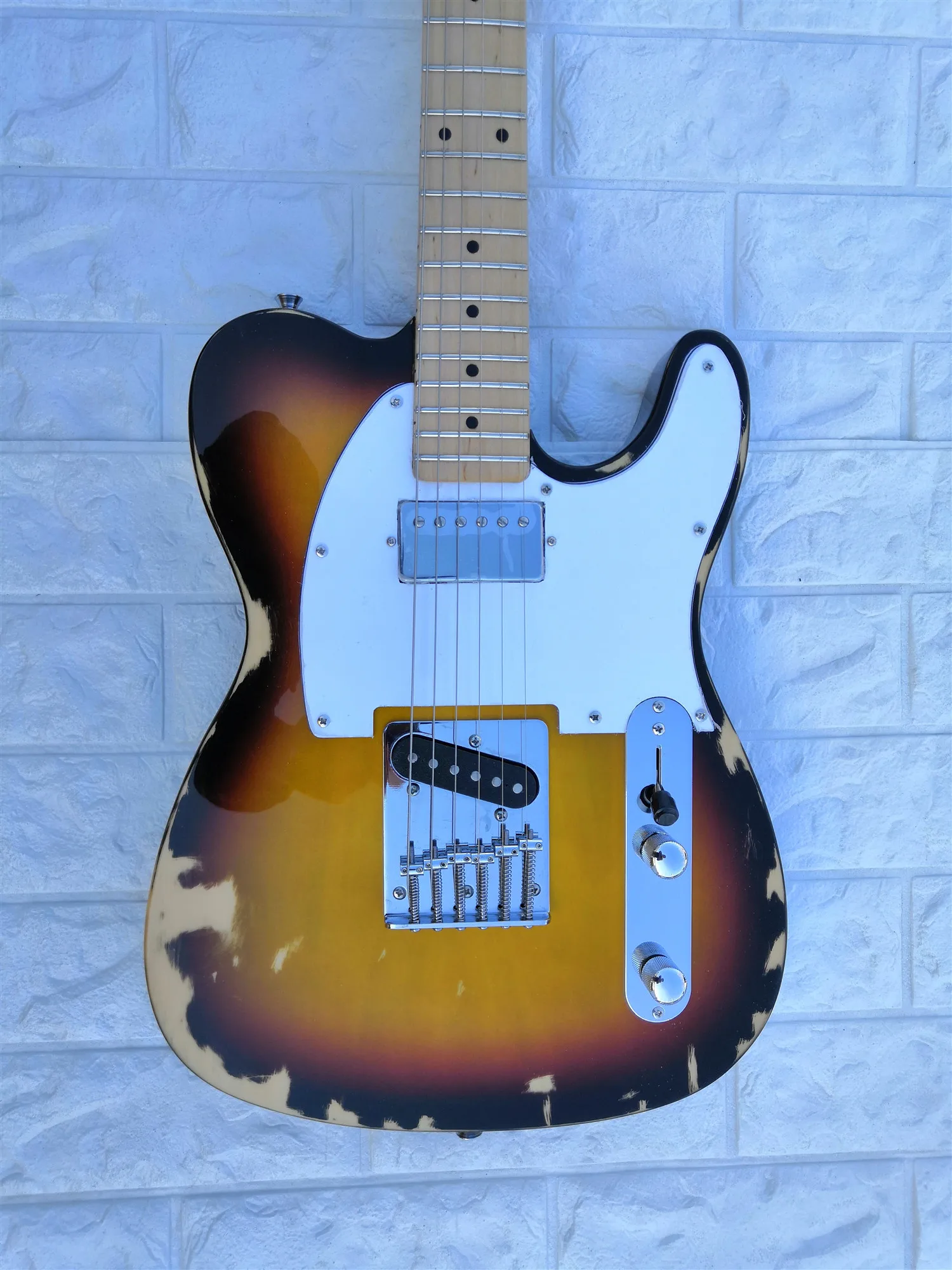 Фабрика на заказ Relic telr гитара Sunburst Цвет хромированные изделия клен гриф электрогитара, индивидуальные! T-6