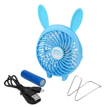 

3 Gear Speed USB Handheld Battery Rechargeable Multifunctional Fan HF-3091 Mini Mechanical Timer Control Rotary Vane No Timing