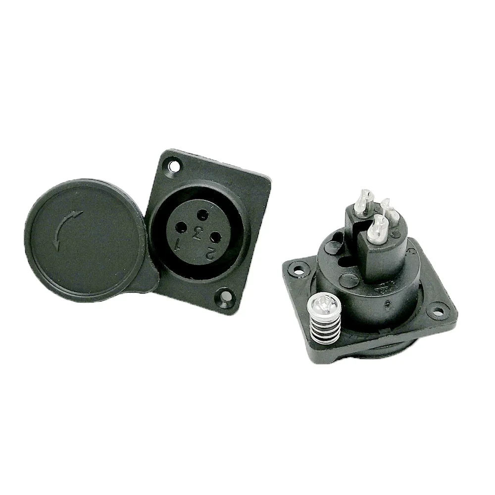 Fester Flansch, 3-polige XLR-Buchse mit Staubschutz, XLR-Buchse für Elektrofahrrad, Ladeanschluss, 10 Stück – Detail 4