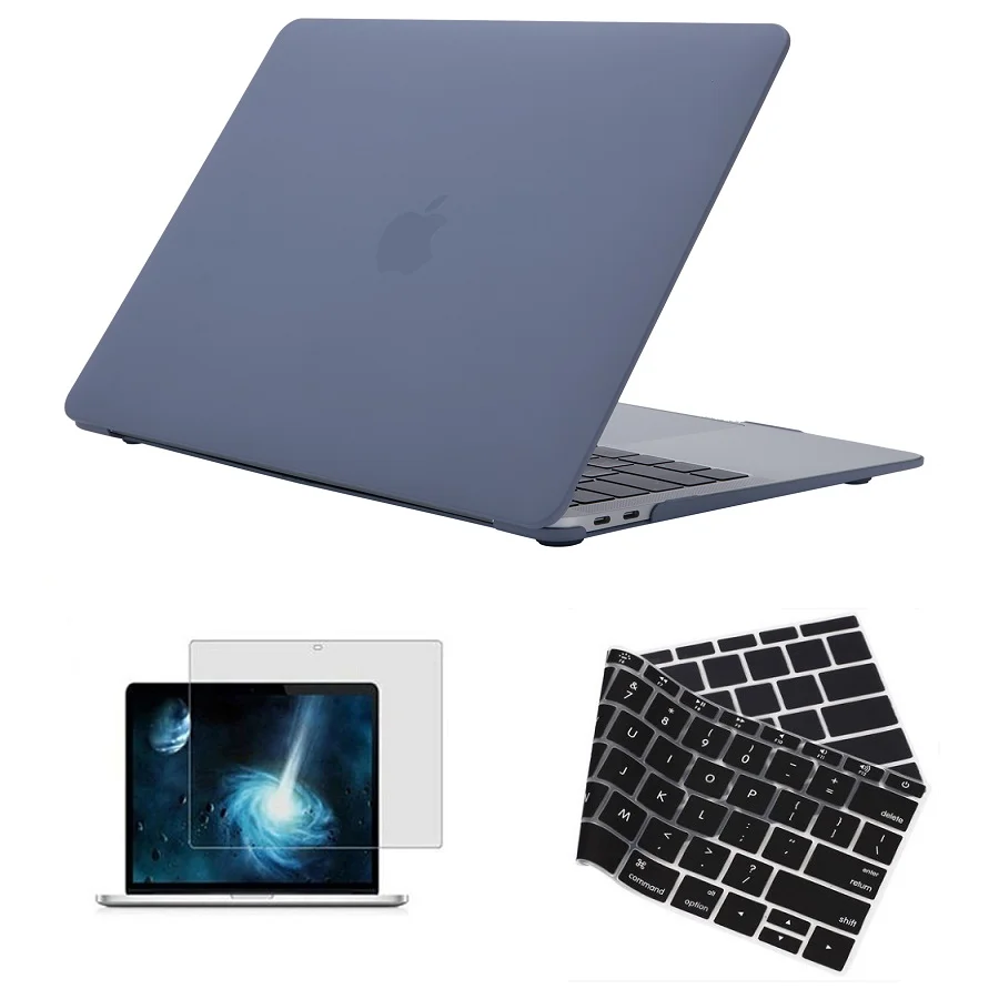 Матовый жесткий чехол для ноутбука, защитный чехол для Macbook Air Pro с retina Touch Bar 11 12 13 15 дюймов - Цвет: Gray