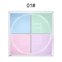 Легкий макияж четырехцветный порошок длительный контроль масла водонепроницаемый и от потения-доказательство кисточка для корректирующей рассыпной пудры