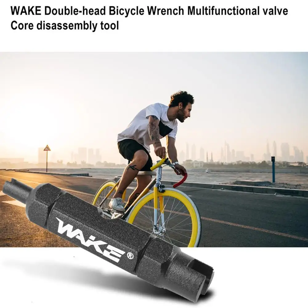 WAKE Double-head Bicycle Wrench Multifunctional valve Core disassembly tool