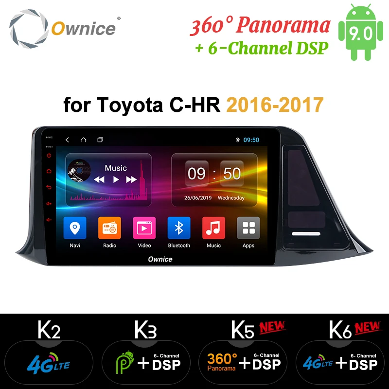 Ownice автомобильный dvd для Toyota C HR CHR 2016 2017 K3 K5 K6 Android 9 0 радио аудио GPS плеер Navi Стерео