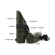 Стиль камуфляж Qihe свисток Многофункциональный на открытом воздухе Выживание свисток 7-в-1 свисток спасения свисток