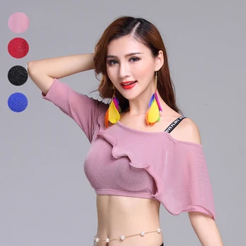 

Sexy Belly Dance Tops Women Oriental Clothes Sequin Tops Adult Egypt Bollywood Danza Practice Wear Bellydance Costume VDB1275