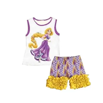 

Children Toddler Kids Clothes Set Little Baby Girls princess fabric ruffleshorts Outfit Clothing Set