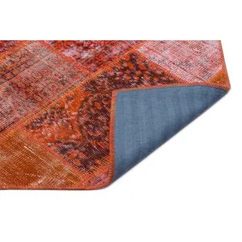 

Handmade Red Vintage Overdyed Patchwork Area Rug 120x180 Cm-3'11''X5'11''