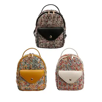 

Mini Backpack Fashion Woolen Women Backpack Teenager Girls Shoulder Book Schoolbag Female Ladies School Backpack