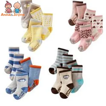 

3pairs /SeT New Autumn and Winter Socks Cartoon Animal Thick Warm Terry Socks Flag Children Socks