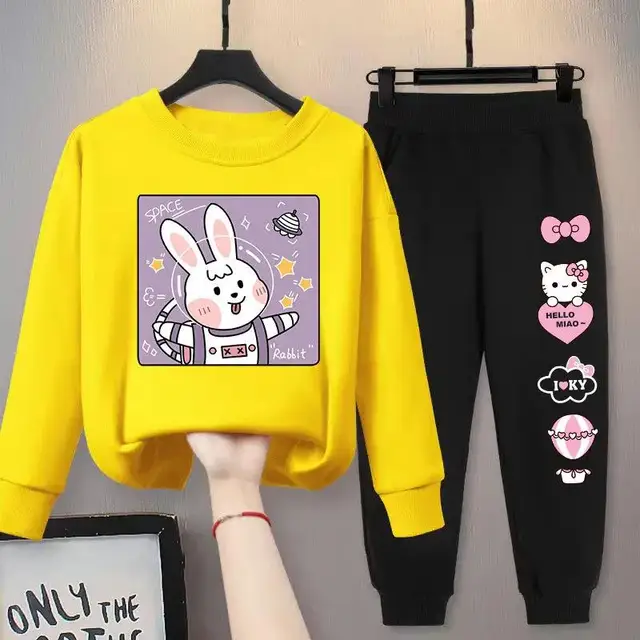 2022 New Children Girls Clothes Sets Autumn Spring Long Sleeve Sweater + Pants Fashion Kids Clothing Suits Boutique Tracksuit A3
