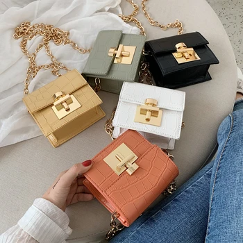 

MINI Stone Pattern Crossbody Bags For Women 2020 Lock Design Messenger Shoulder Bag Lady Lipstick Phone Handbags and Purses