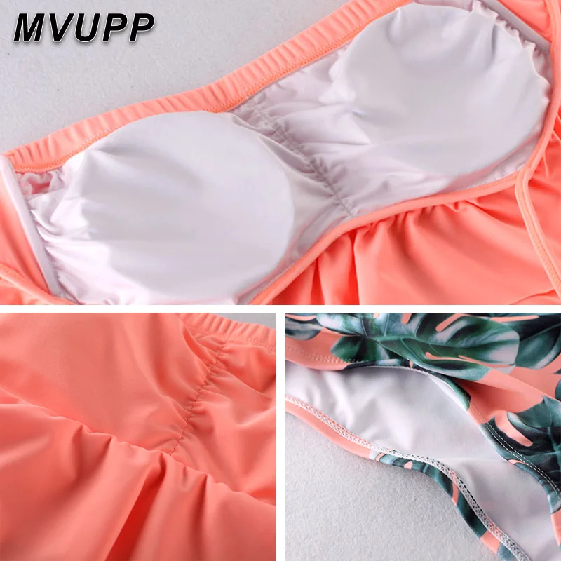 MVUPP одинаковые комплекты для семьи Одежда для мамы и дочки купальный костюм бикини с высокой талией и подтяжками однотонная одежда для всей семьи