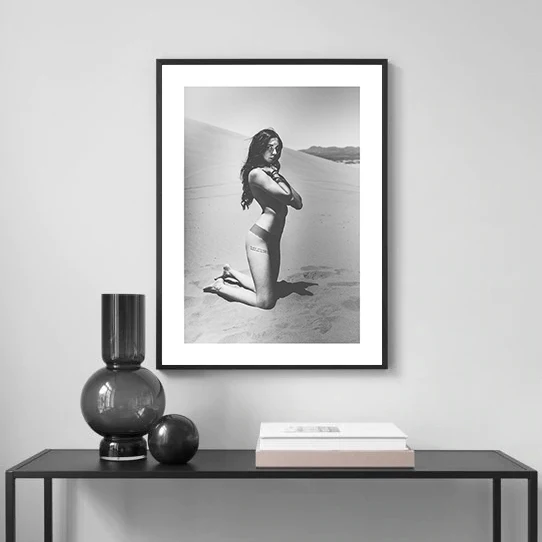Nordic Black and White Marine Photography Art Print – Sexy Nude Women