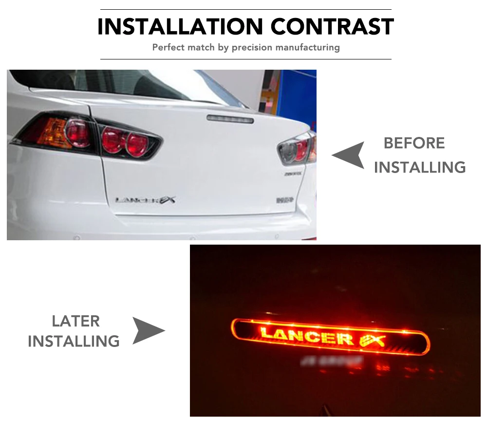 Carbon Fiber Brake Sticker For Lancer Ex 9 10 High Positioned Rear Brake Lights stickers For Mitsubishi lancer Car Accessories