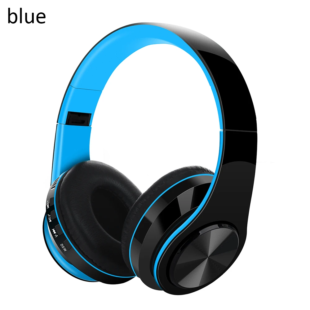FG-69 Bluetooth 5,0 наушники Беспроводная гарнитура Поддержка TF карты FM тяжелый бас Складная портативная Регулируемая гарнитура с микрофоном - Цвет: Синий
