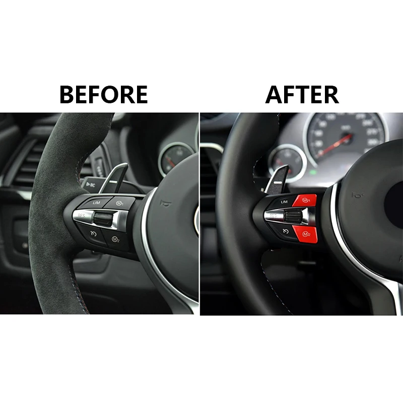 30*20mm Car button cover Interior Trim Replacement Accessory Tool Parts 2pcs Steering wheel
