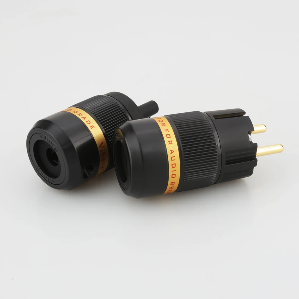 pair Viborg VE501G+VF508G Audio gold plated Schuko
