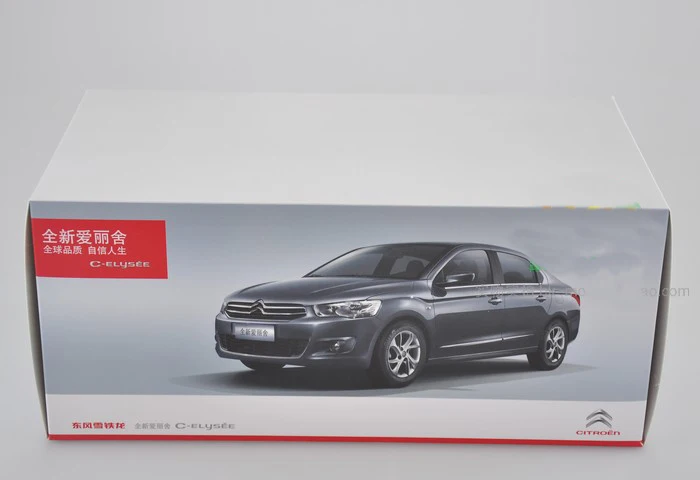 1:18 симулятор литья под давлением модель Citroen C-Elysee серый седан редкий сплав игрушка автомобиль Коллекция Модель игрушки