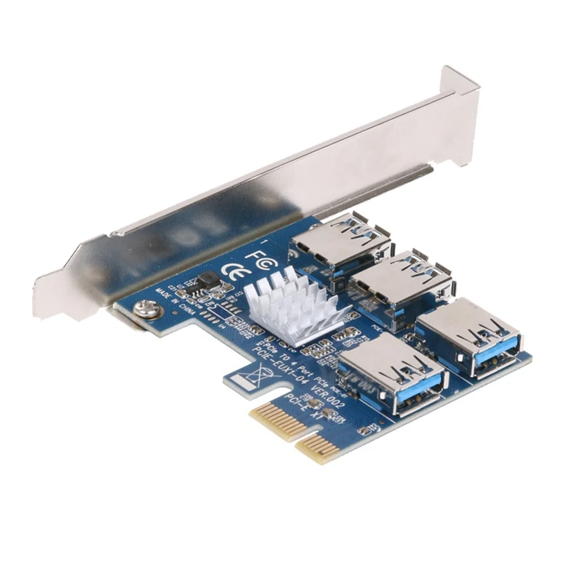 Адаптер Pci-E на Pci-E 1 поворот 4 слота Pci-Express 1X на 16X Usb 3,0 для майнинга специальный Райзер карта расширения Pcie конвертер для B