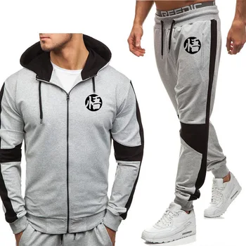 

Anime Dragon Ball Hoodies Men Super Saiyan Dragonball Z Son Goku Zipper Jacket Men Fleece Warm Sweatshirts Sweatpants Suit 2Pcs
