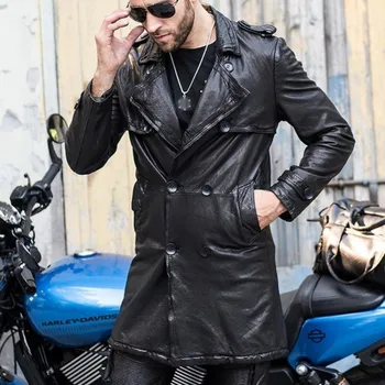 

Luxury motorcycle skin sheepskin coat men's 100%