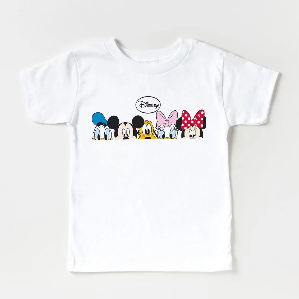 Harajuku Mickey Mouse Dream Wonder Future Letter Printed T-Shirt Summer Children Short Sleeve White Tee Kids Casual Tshirt t-shirt design kid