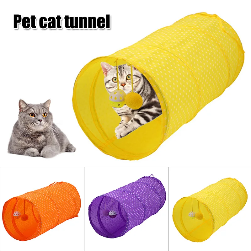 

Collapsible Polyester Cats Tunnel Play Toy for Hiding Resting Confidence Booster Health Enhancer 899