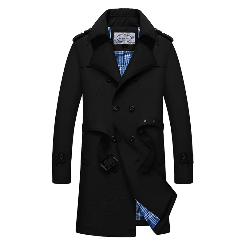 

Trench Coat Men Classic Double Breasted Mens Long Coat Mens Clothing Long Jackets & Coats British Style Overcoat m-4XL size