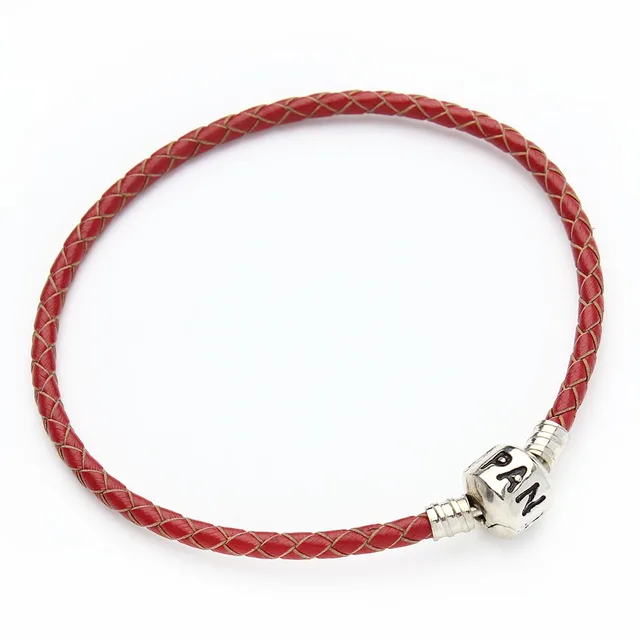 CKysee 19cm Fashion Leather Rope Charm Laser Lettering Bracelet For Women DIY Jewelry Making red