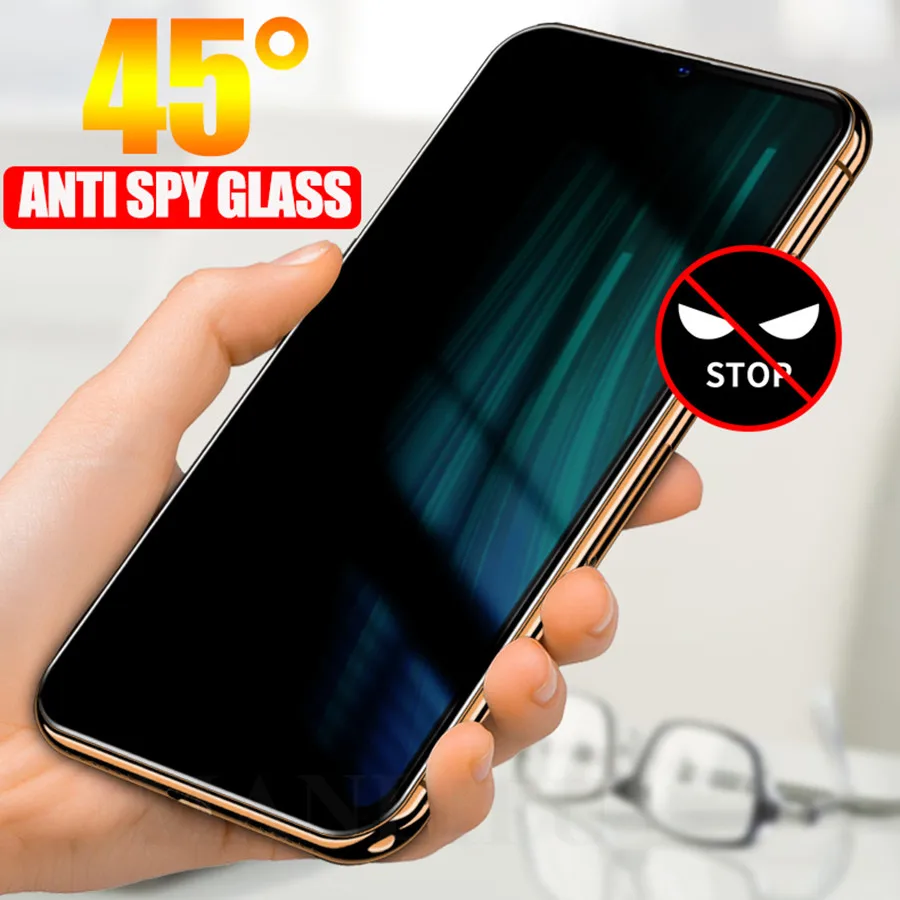 

3D Curved Anti Spy Tempered Glass for Xiaomi Mi Note 10 Pro Poco F3 X3 Privacy Anti-Peep Screen Protector Redmi Note 9S 8 10 Pro