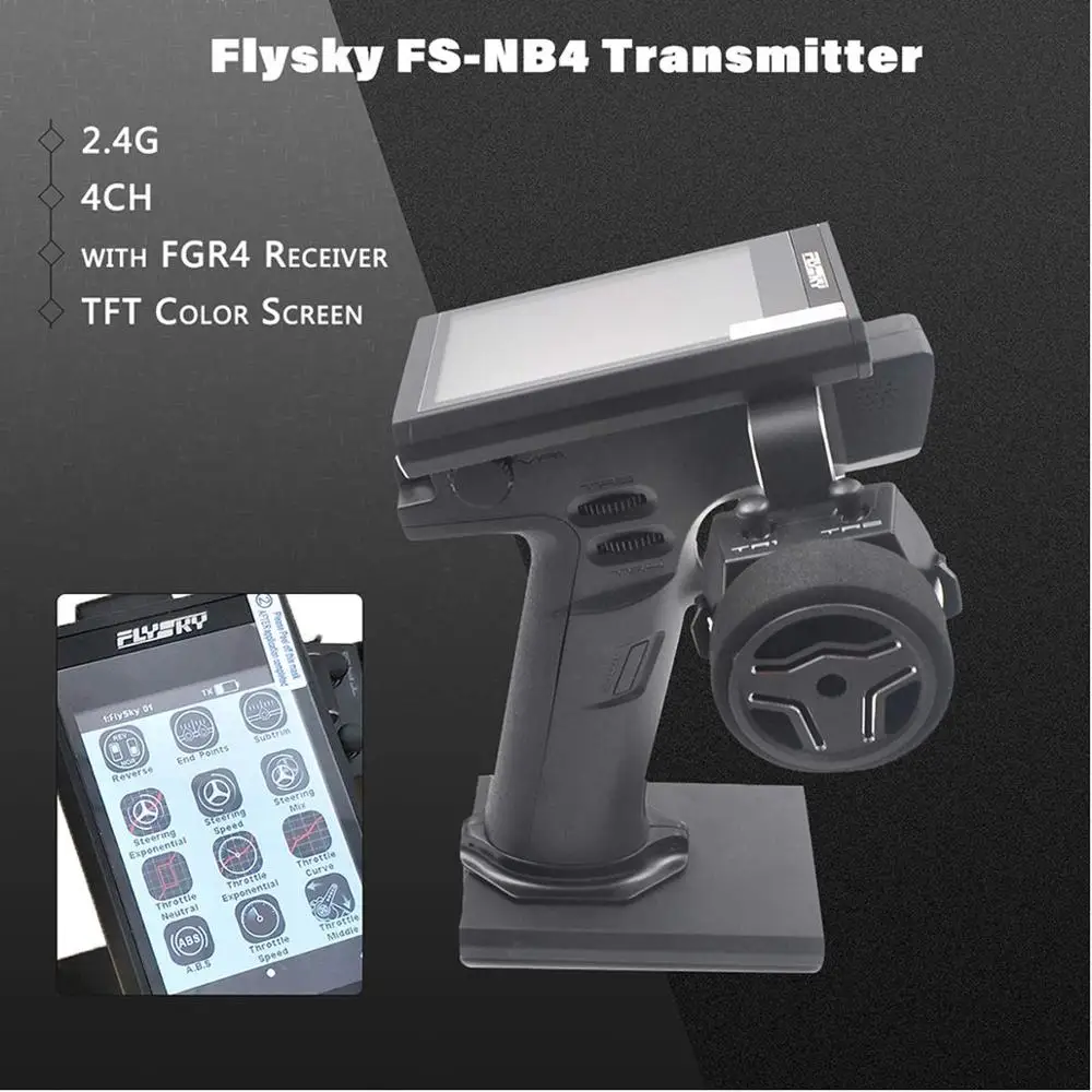 FLYSKY FS-NB4 FS NB4 передатчик 2,4G 4CH благородный Радиоконтроллер с приемником FGR4 HVGA 3,5 дюйма TFT Цвет для RC автомобиля/лодки