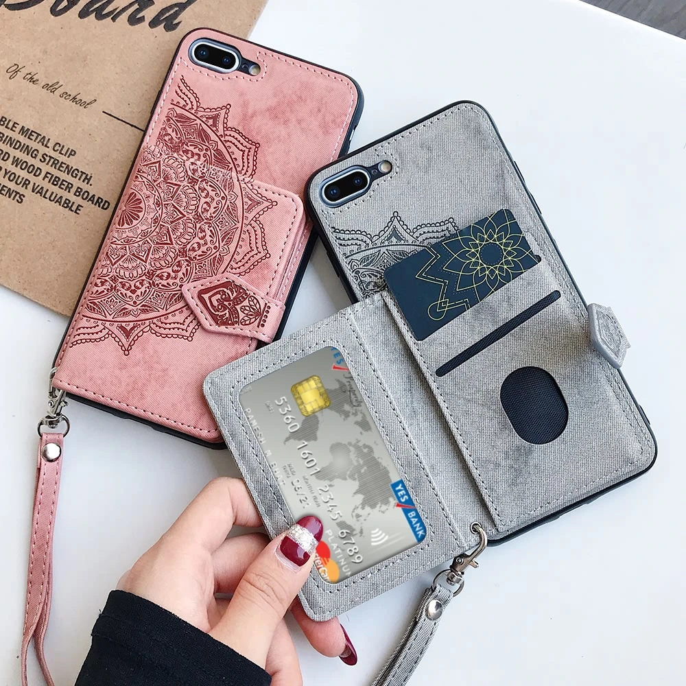 Элегантный тканевый чехол-кошелек Мандала для iPhone 11 Pro Max Xr Xs X 8 Plus 7 6S 6 12 Mini
