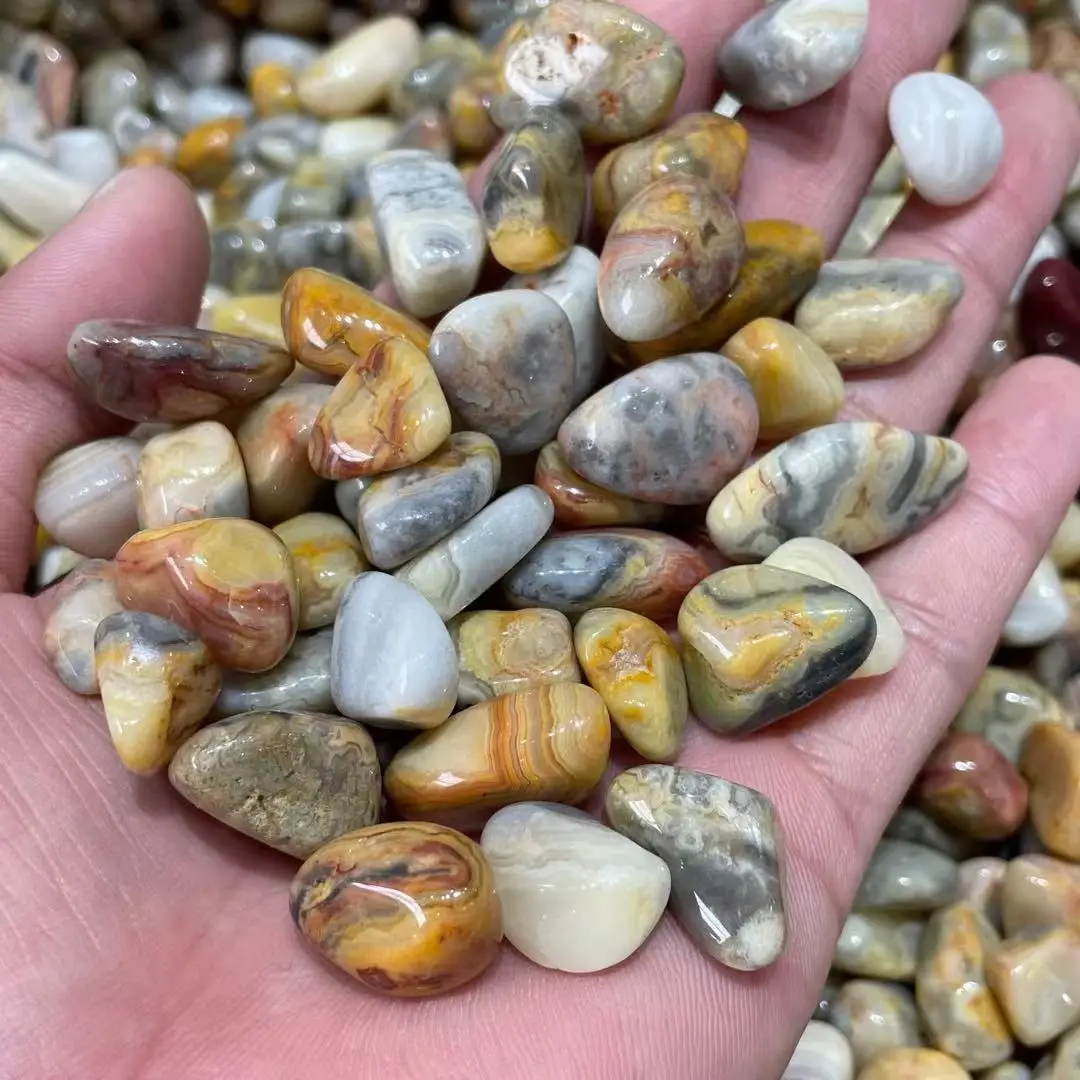 Natural crazy agate quartz crystal stone rolling bulk stone DIY decoration 3