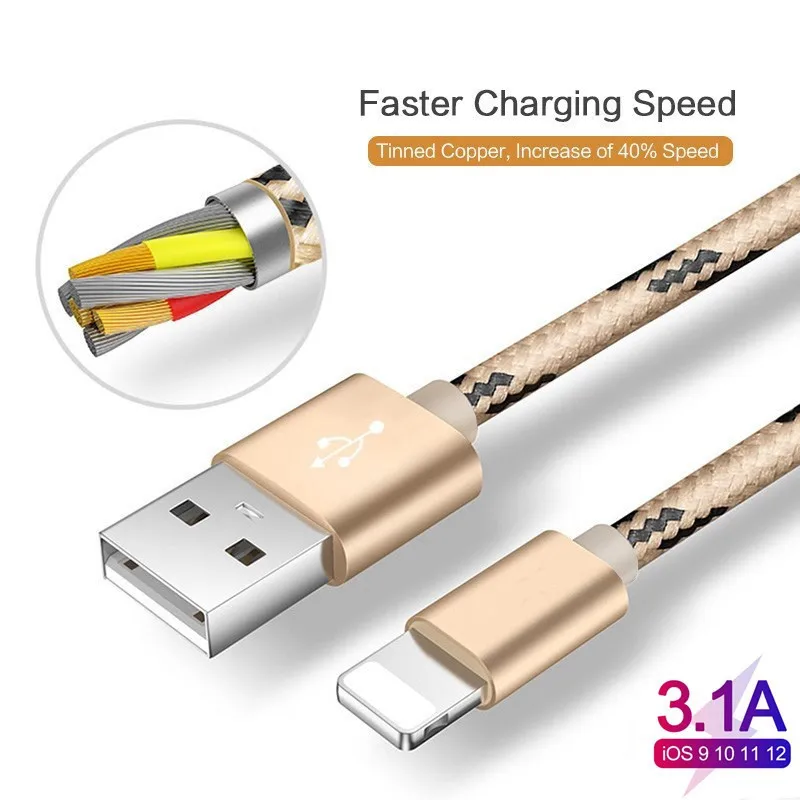Хороший usb кабель для зарядки и передачи данных для Apple IPhone X 7 6 8 6S 5S 5 Plus XS MAX XR для IPad Mini IOS 12 8 Pin Кабели для быстрой зарядки 1 м 2 м