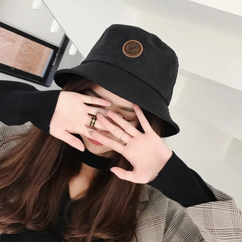 

Hat Women's Korean-style Casual Bucket Hat Outdoor Japanese-style Versatile Sun-resistant Topee round Standard Bucket Hat Fashio