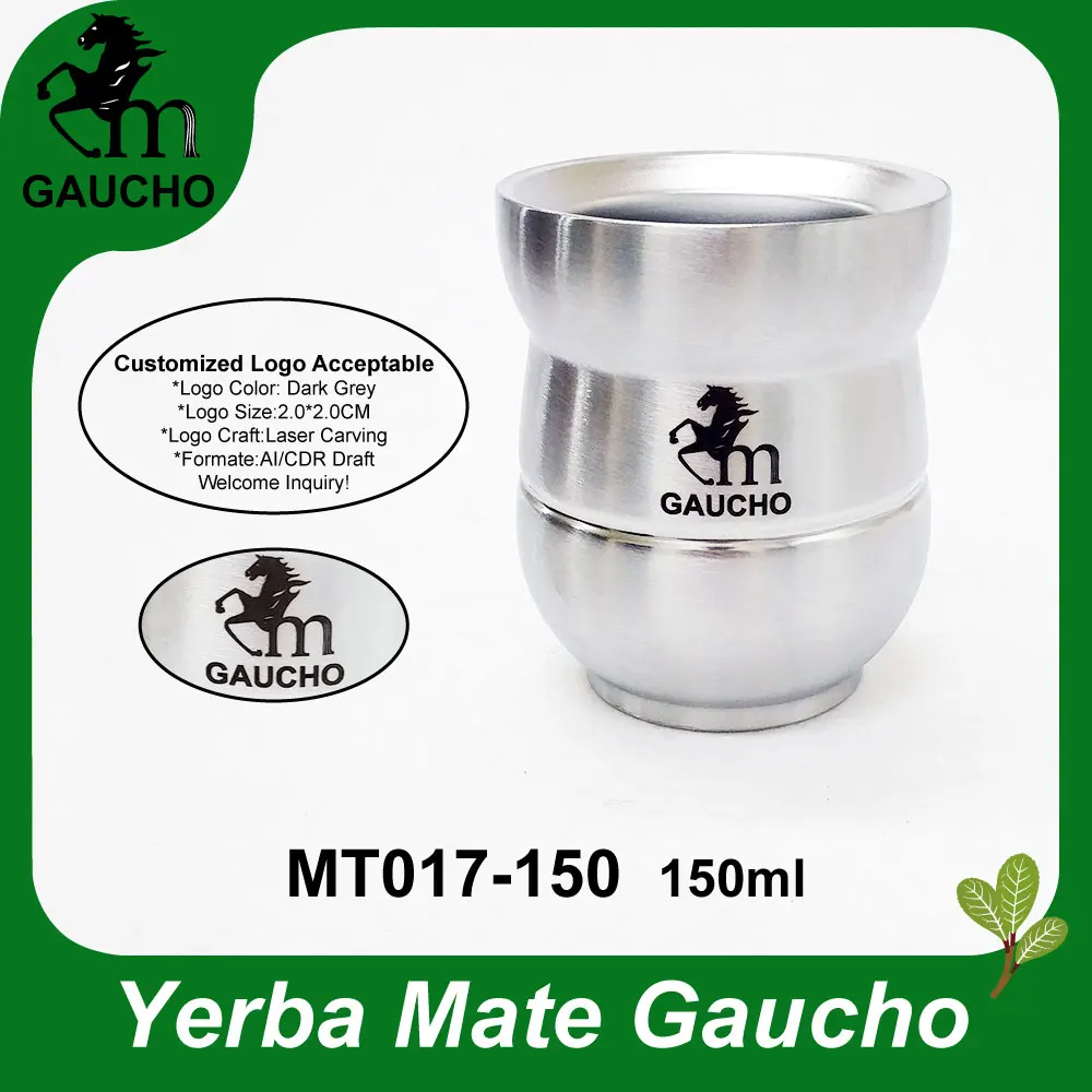 Dark Grey Logo 150ml 120 шт/партия деликатные Yerba матовые тыквы из нержавеющей стали Yerba мате Калабаш теплоизоляционные легко чистящие горячие продажи MT017-150 - Цвет: Dark Grey Logo 150ml