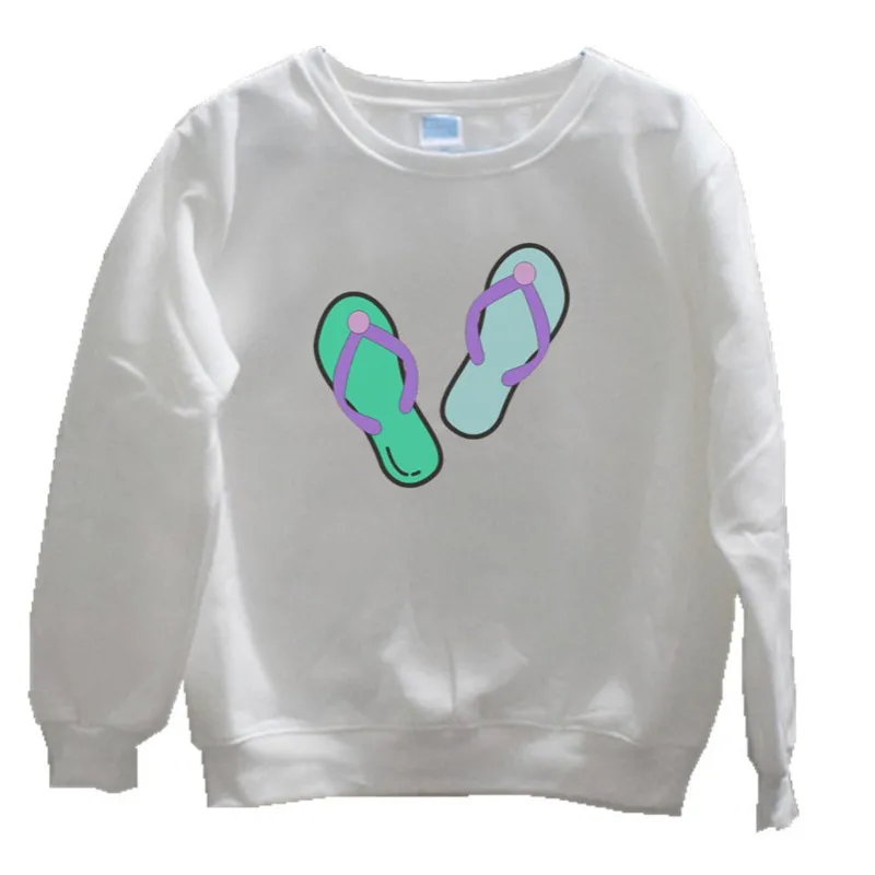 

Korean version of the chic slippers graphic printing clothing men and women round neck casual sweatshirt