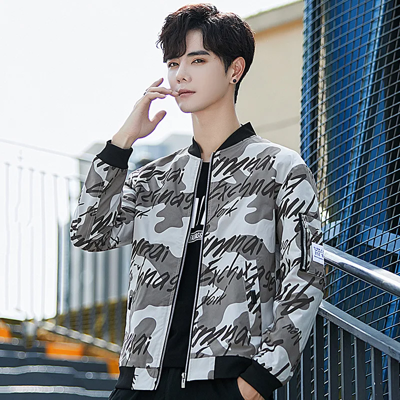 

Coat Men Spring And Autumn 2019 New Style Korean-style Trend Casual Handsome on Clothes Gown Autumn Clothing Tooling Jacket