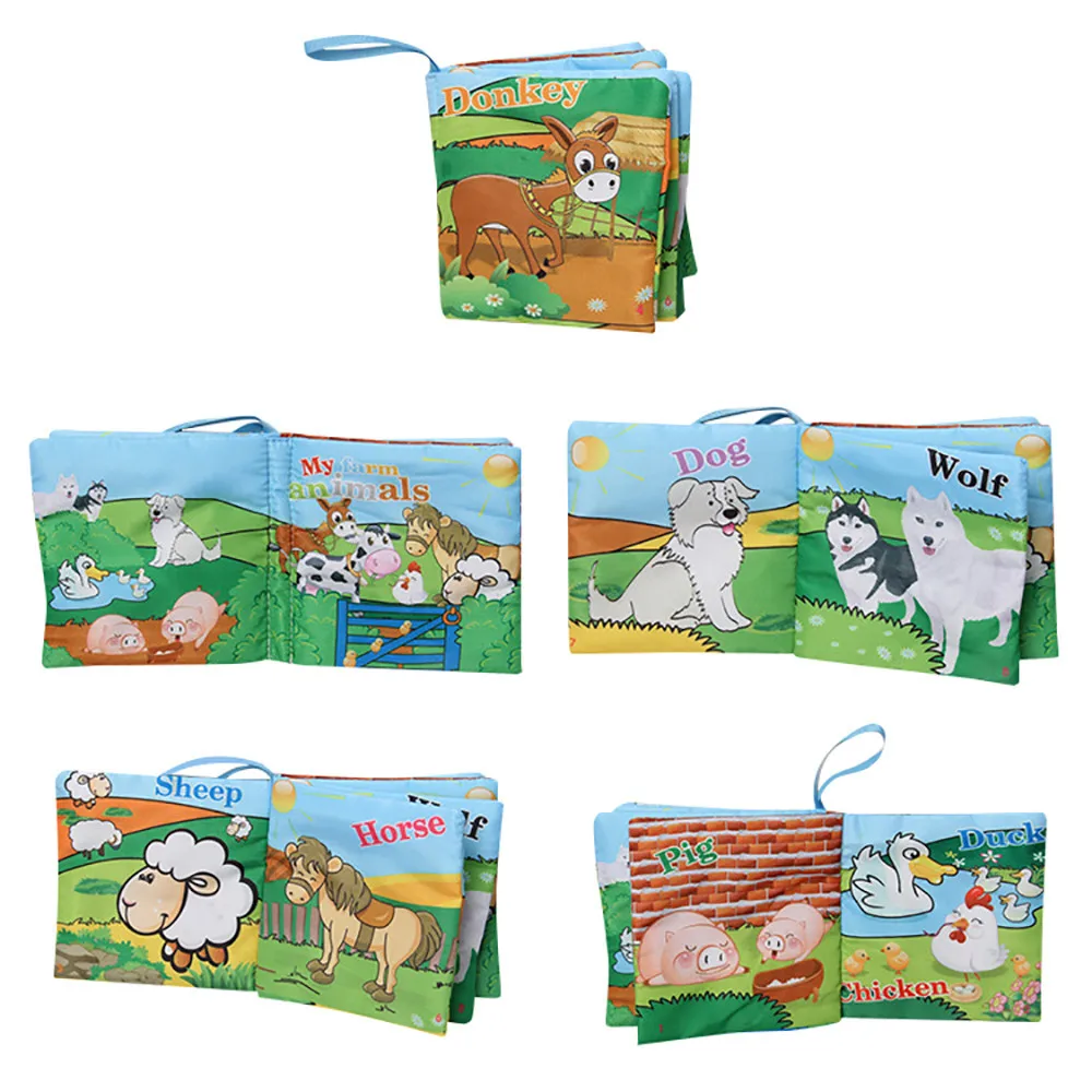 Soft Cloth Baby Intelligence Development Learn Picture Cognize BB Sound Book Early Education Toys Learn Book for Toddler #A