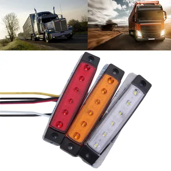 

1PC 6LED Bus Truck Trailer Lorry Side Marker Indicator Light Clearance Side Marker Light Submersible Width lamp Clearance Lamp