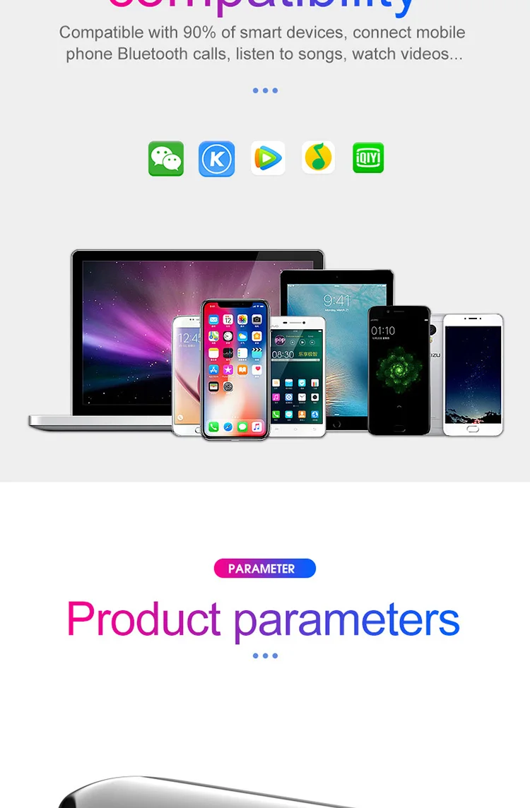 NFUNGYK TWS 5,0 Беспроводная Bluetooth Спортивная гарнитура бас для Iphone Xiaomi с микрофоном