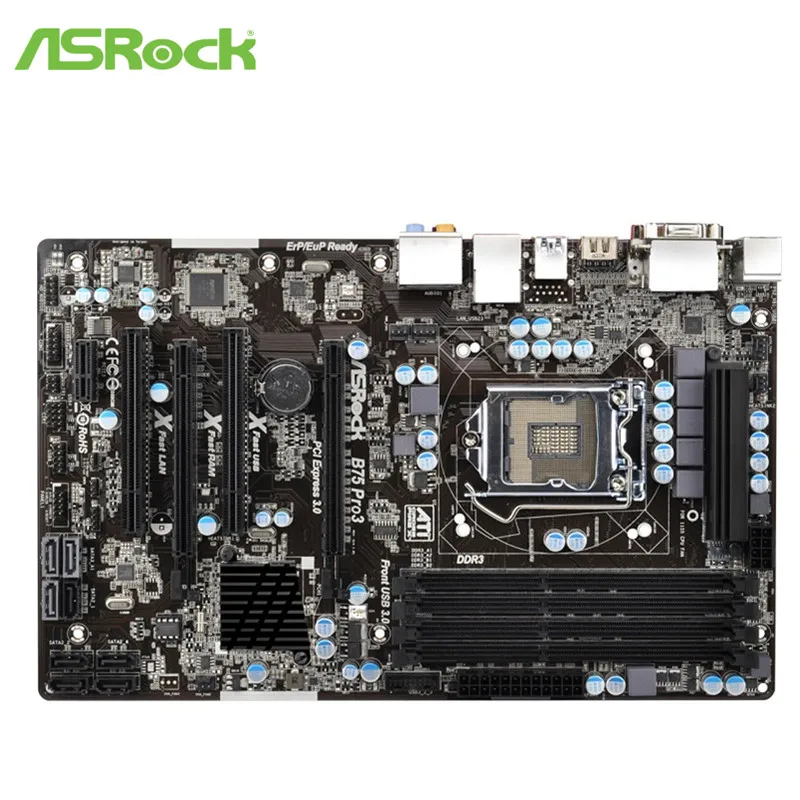 Б/у ASROCK B75 PRO3 полностью твердотельный LGA1155 DDR3 64bg USB3.0 материнская плата для