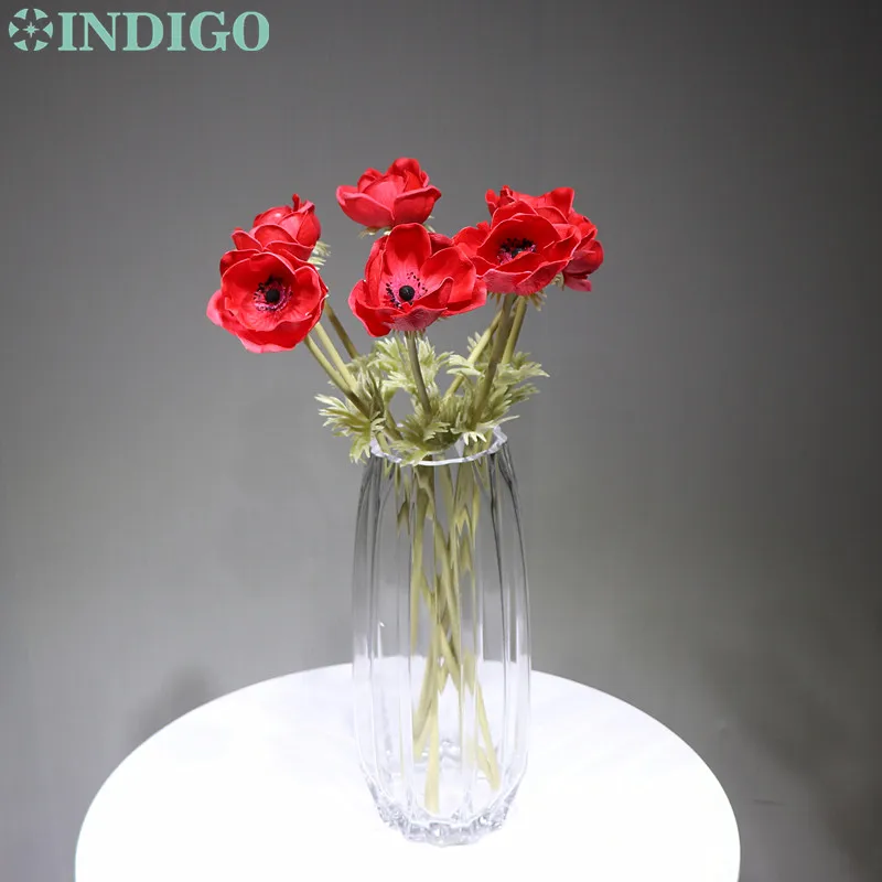Индиго-9 шт белый анемон цветок украшение дома цветок свадебные искусственные цветы вечерние цветы