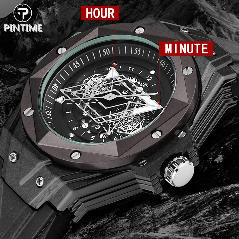 Часы наручные PINTIME Мужские кварцевые роскошные модные спортивные в стиле